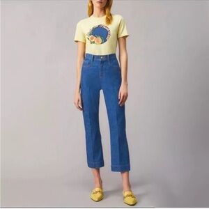 Tory Burch cropped Flared Denim Wide-leg Pant size 26